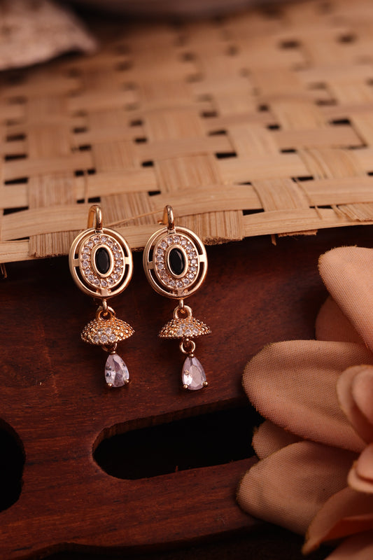 Black Stone Drop Earrings