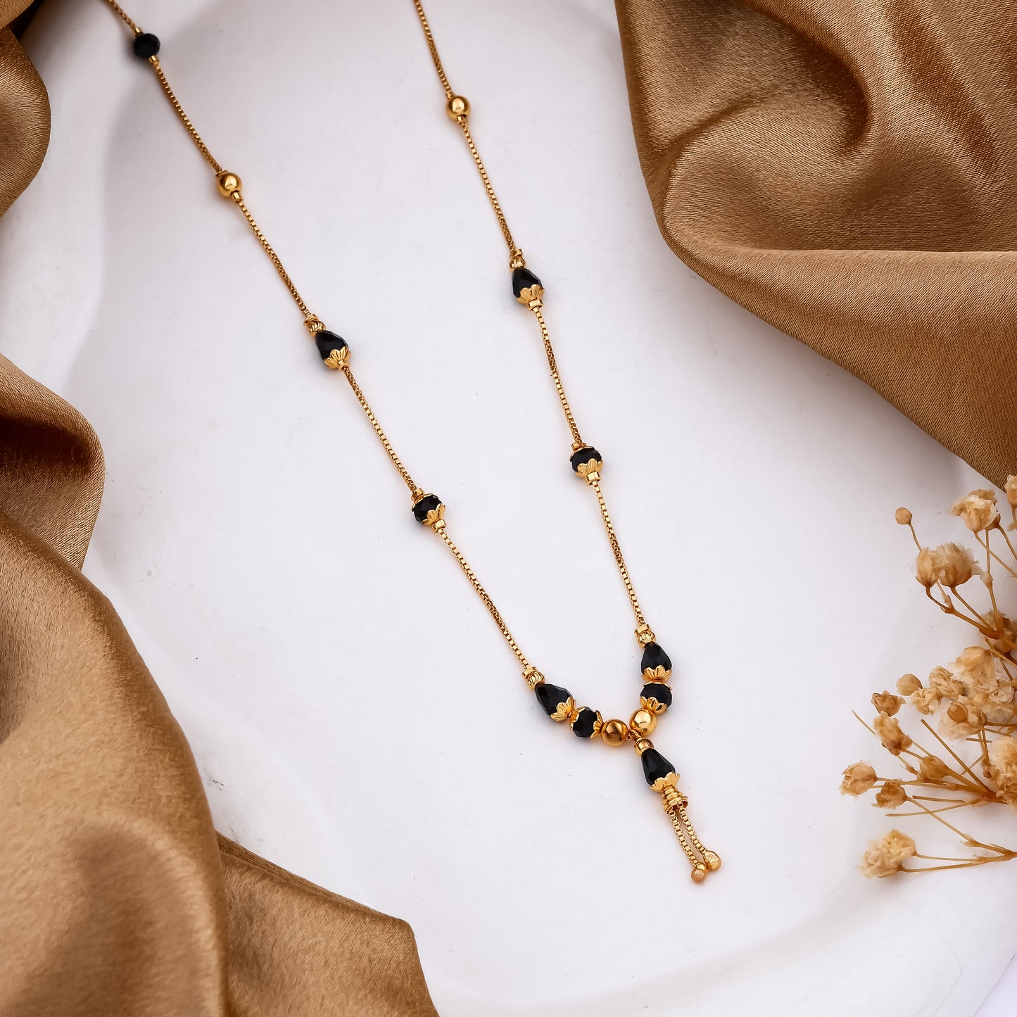 Tear-Drop Black Bead Mangalsutra