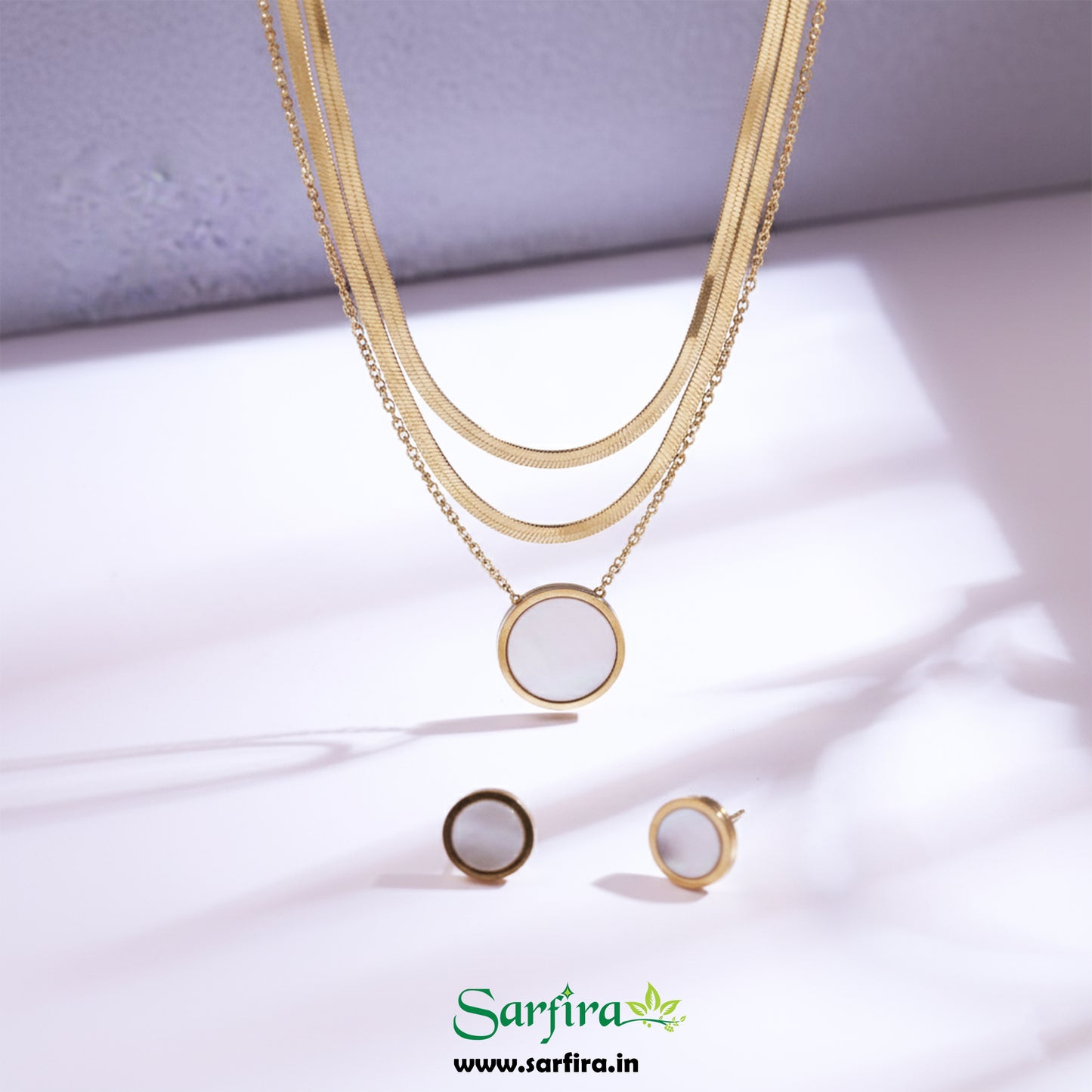 3 Layered Snake Round Necklace Set