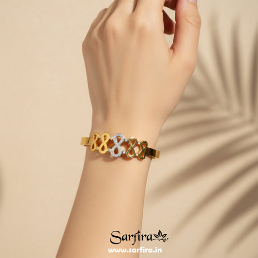 Gold Infinity Motif Kada Bracelet