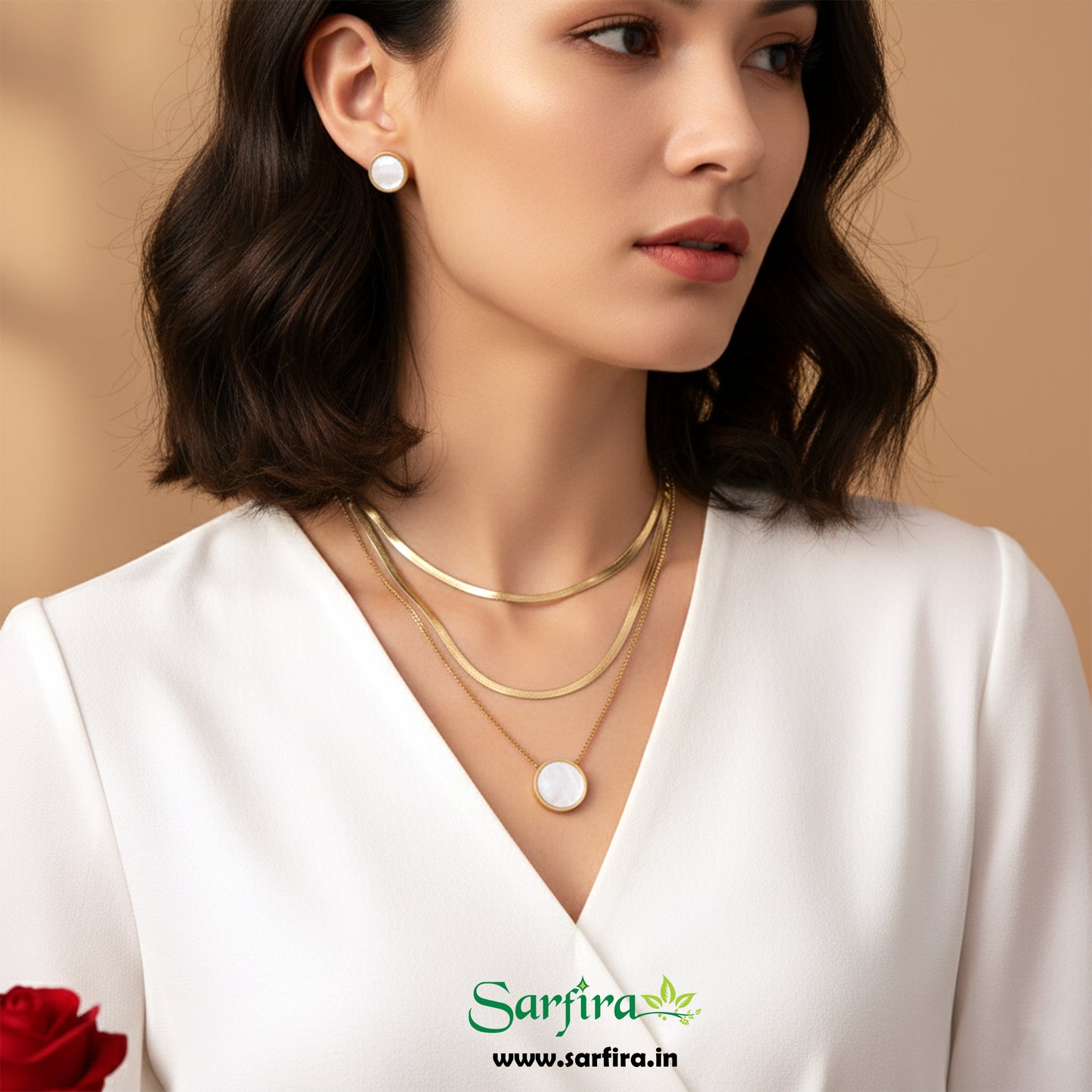 3 Layered Snake Round Necklace Set