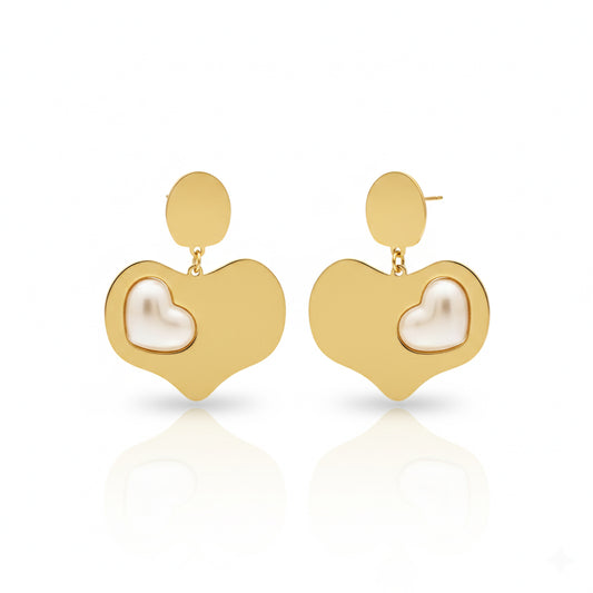Mismatched Heart Drop Earrings