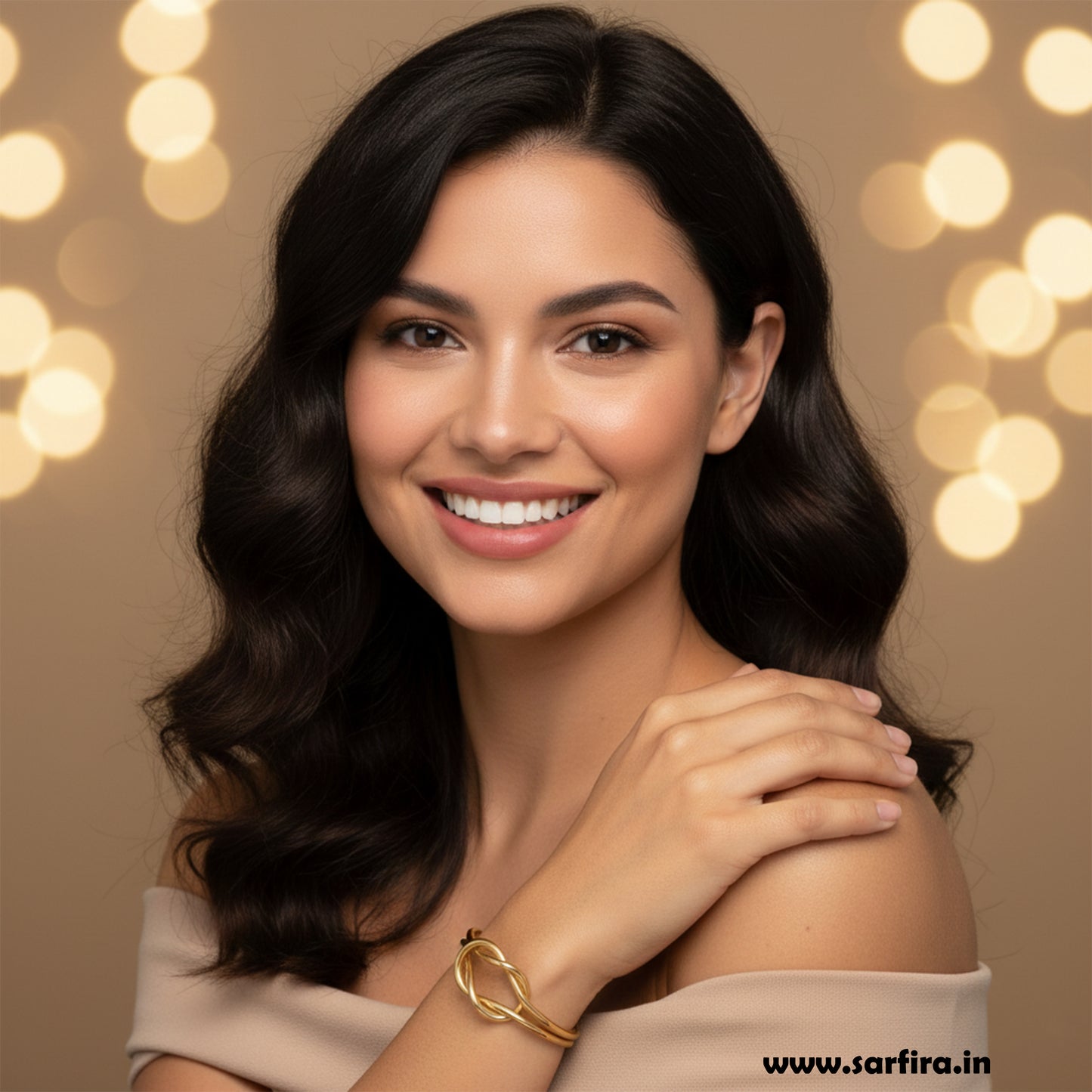 Intertwined Knot Open Cuff Kada