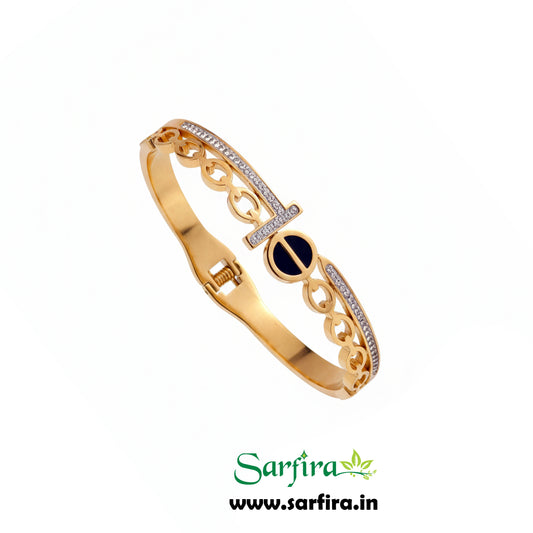 Black Enamel Link Kada Bracelet