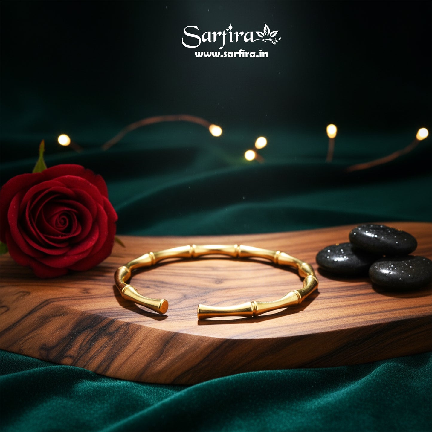 Bamboo Style Open Bangle Kada