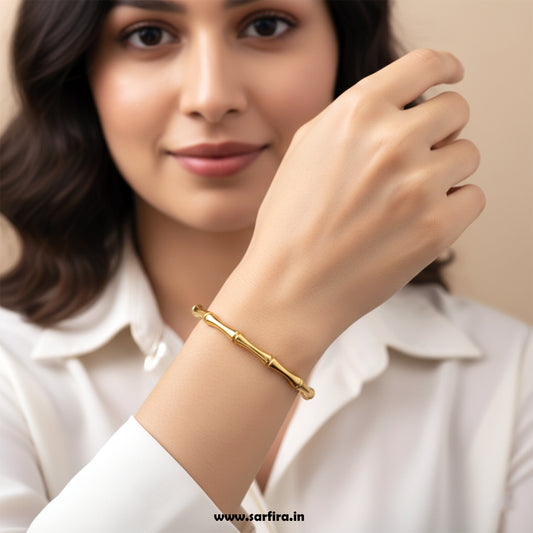 Bamboo Style Open Bangle Kada