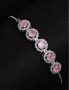 Atarangi Elegant Adjustable Light Pink American Diamond Halo Bracelet for Women