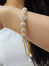 Atarangi Gold Hearted Crystal Adjustable Bracelet for Women