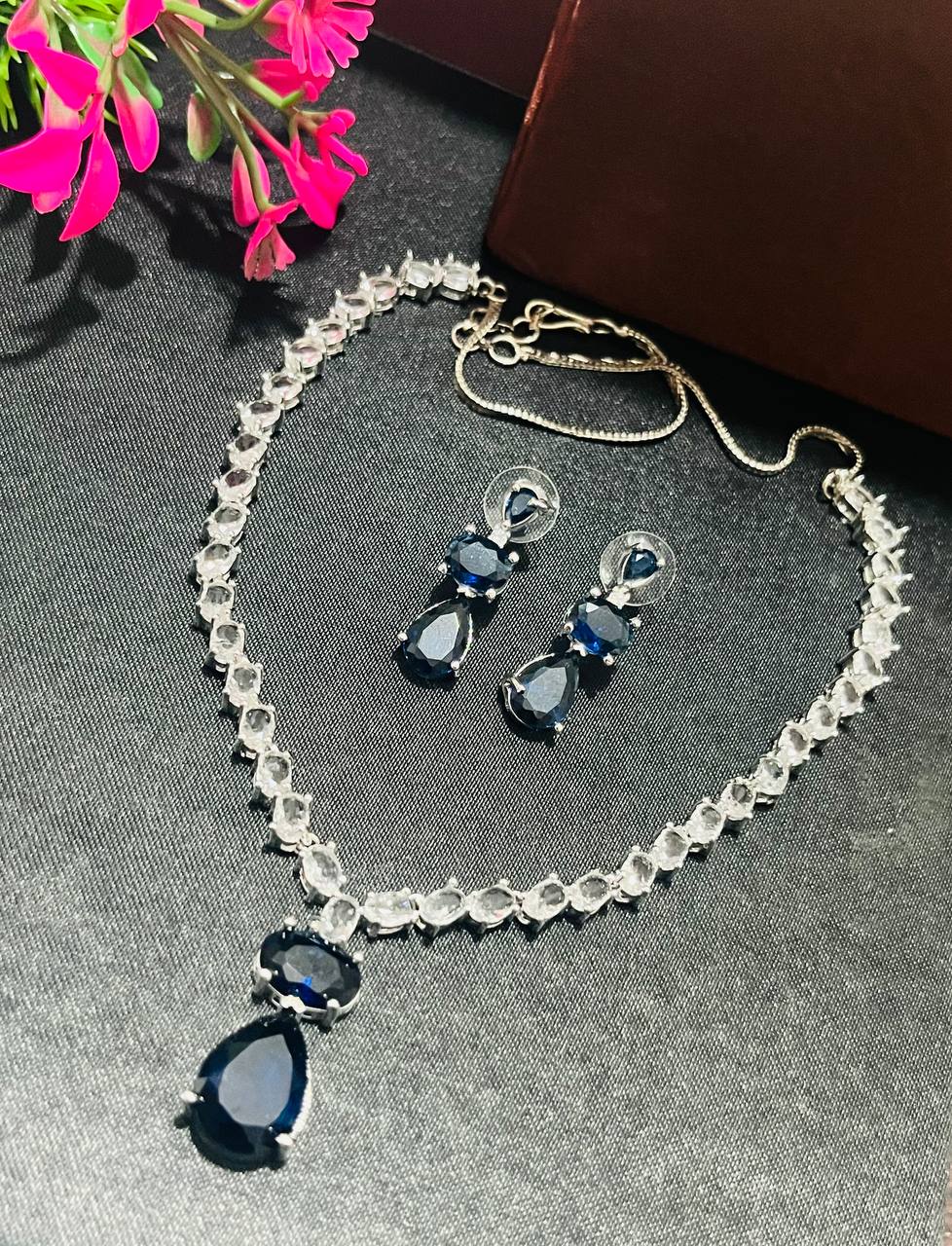 Blue Teardrop Necklace Set – Party & Wedding Jewelry
