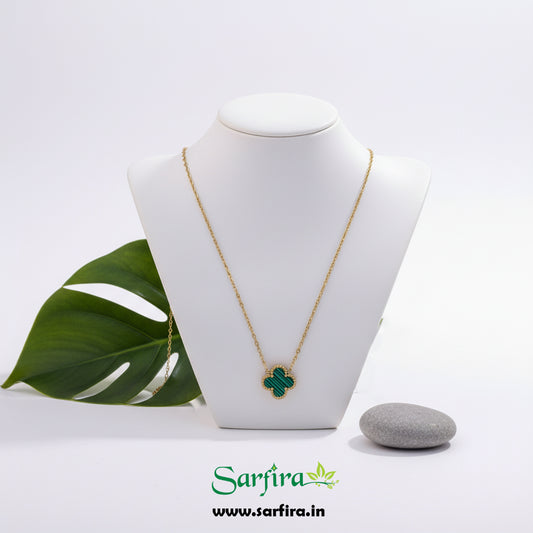 Green Flower Chain Pendant