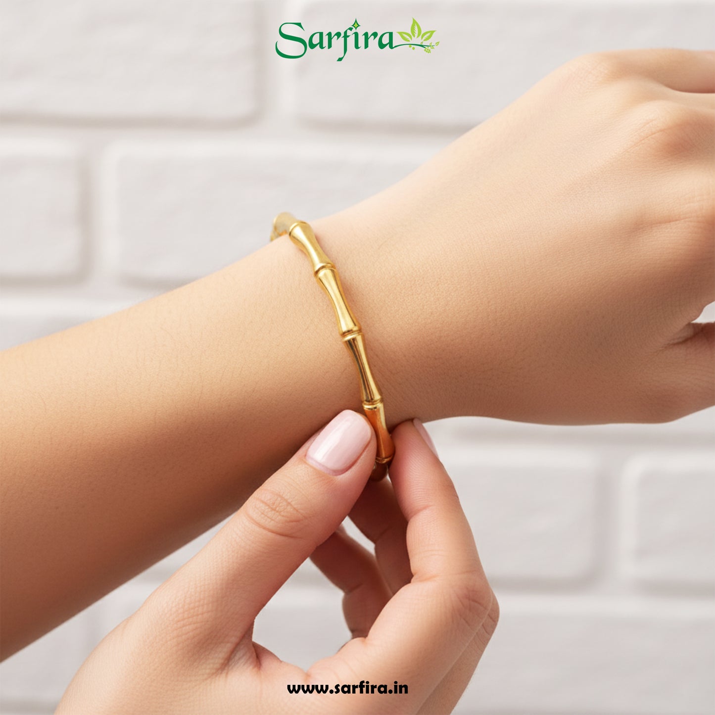 Bamboo Style Open Bangle Kada