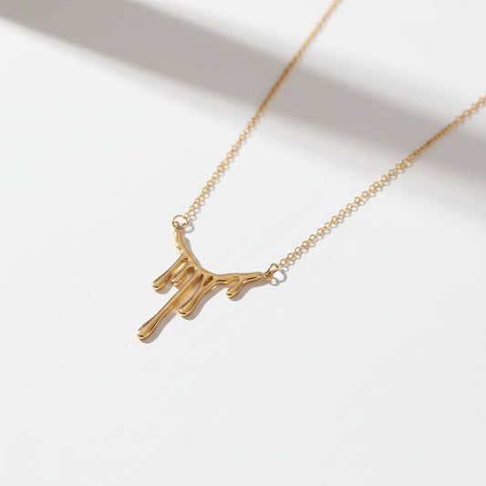 Anti-Tarnish Gold Drip Pendant Chain Necklace