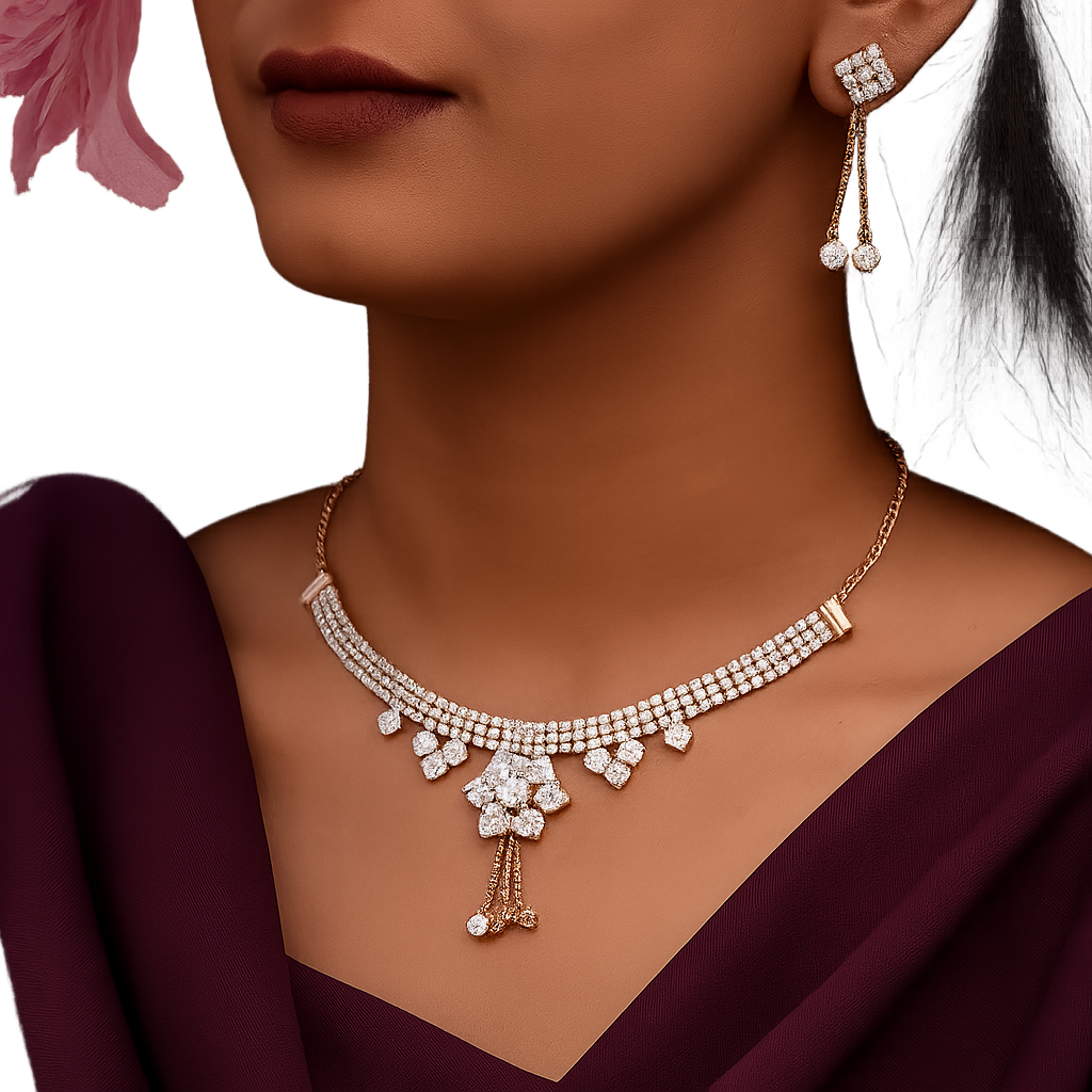 Diamond Choker Necklace Set