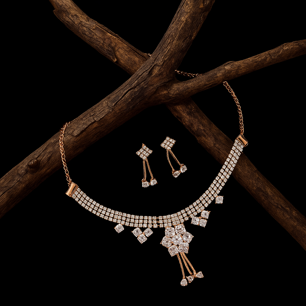 Diamond Choker Necklace Set
