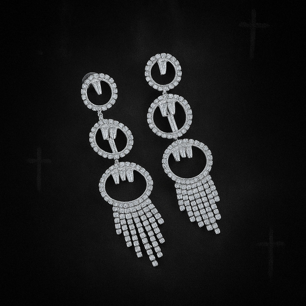 Long Diamond Dangle Earrings