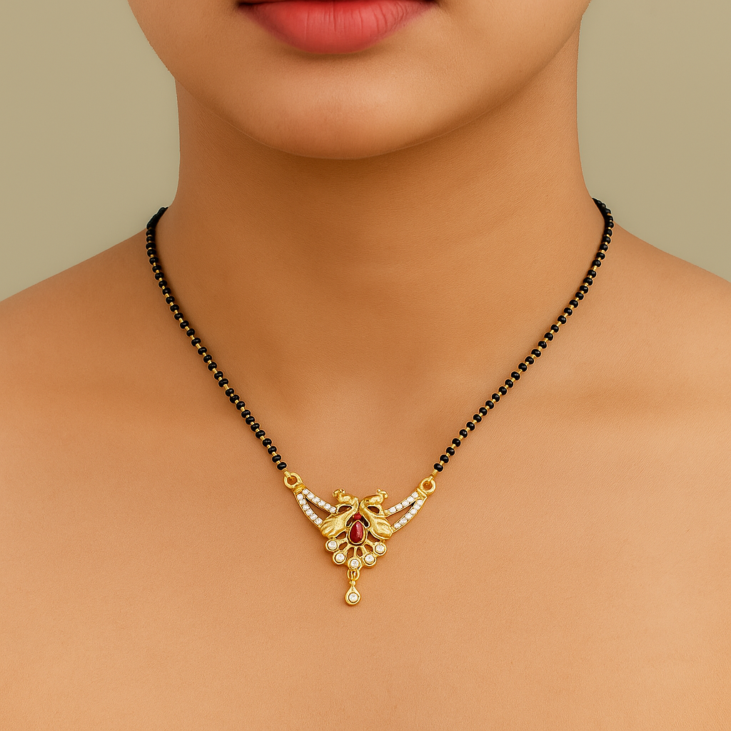 Butterfly Design Stone Mangalsutra