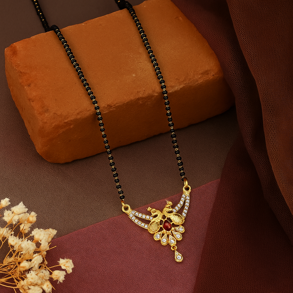 Butterfly Design Stone Mangalsutra