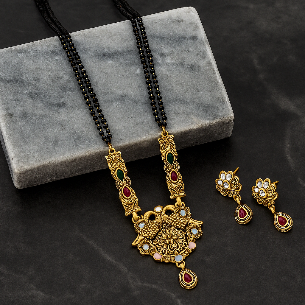 Peacock Design Premium Mangalsutra Set For Women