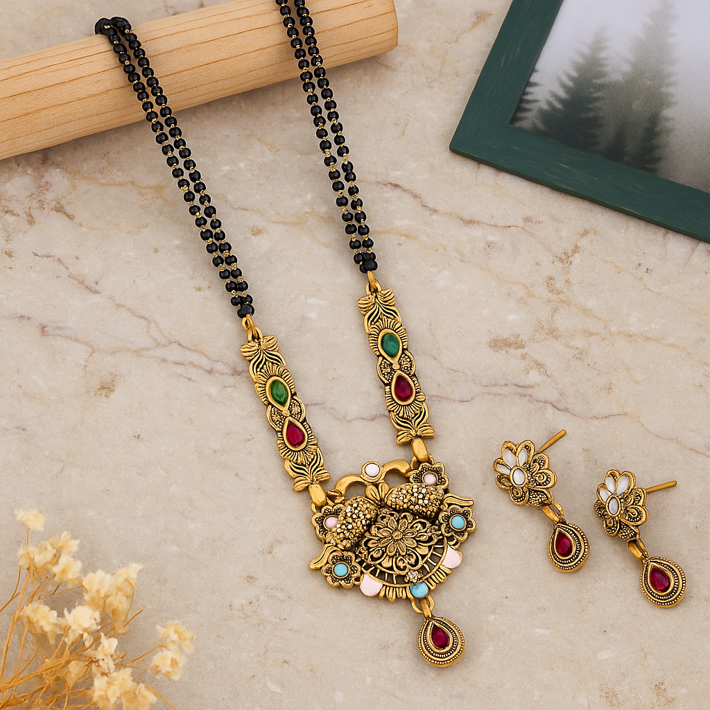 Peacock Design Premium Mangalsutra Set For Women