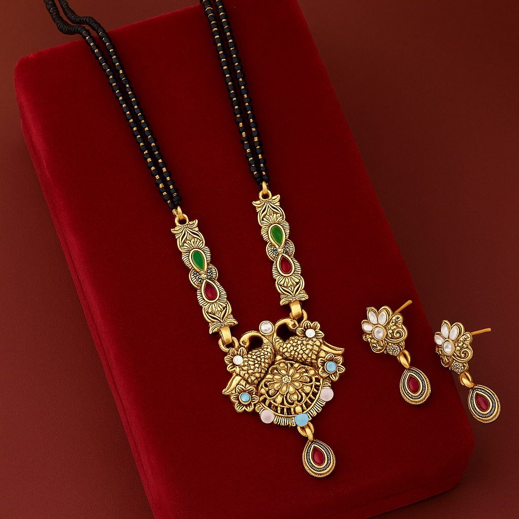 Peacock Design Premium Mangalsutra Set For Women