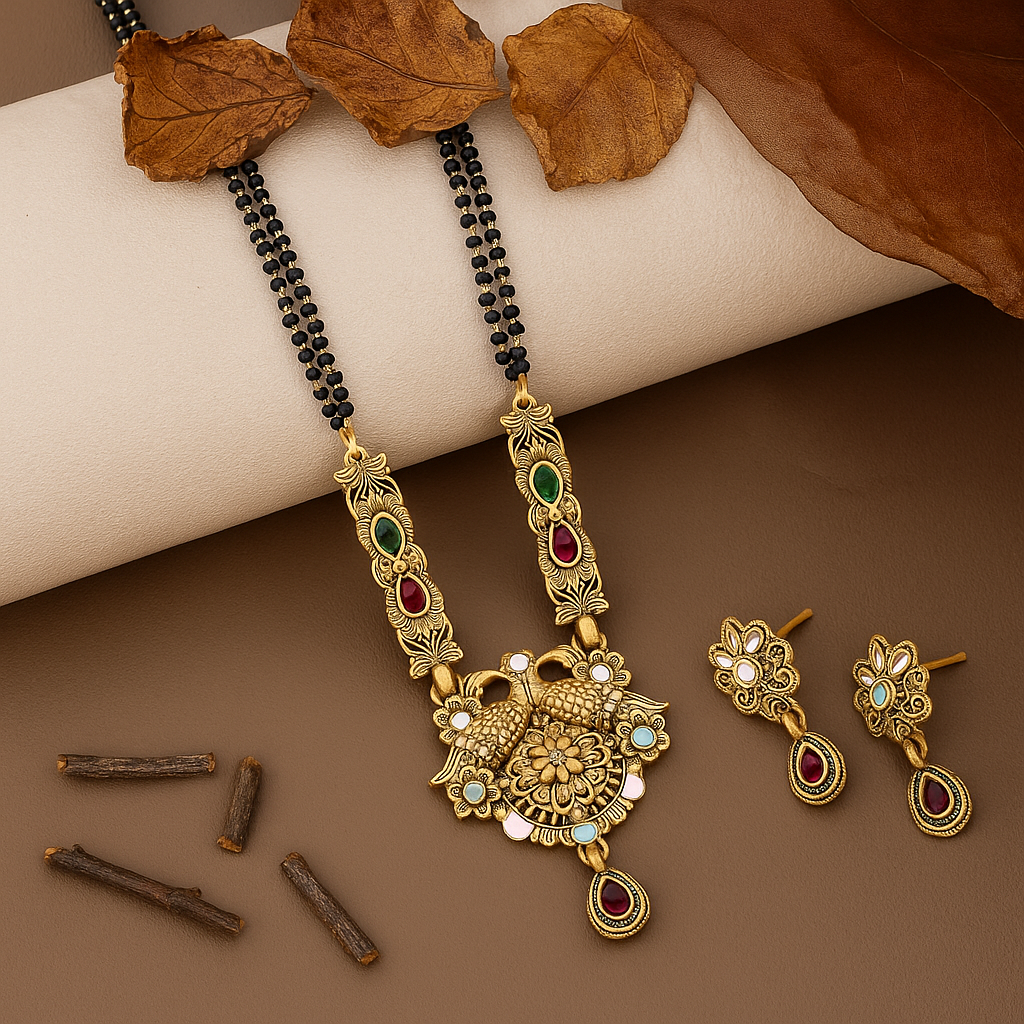 Peacock Design Premium Mangalsutra Set For Women