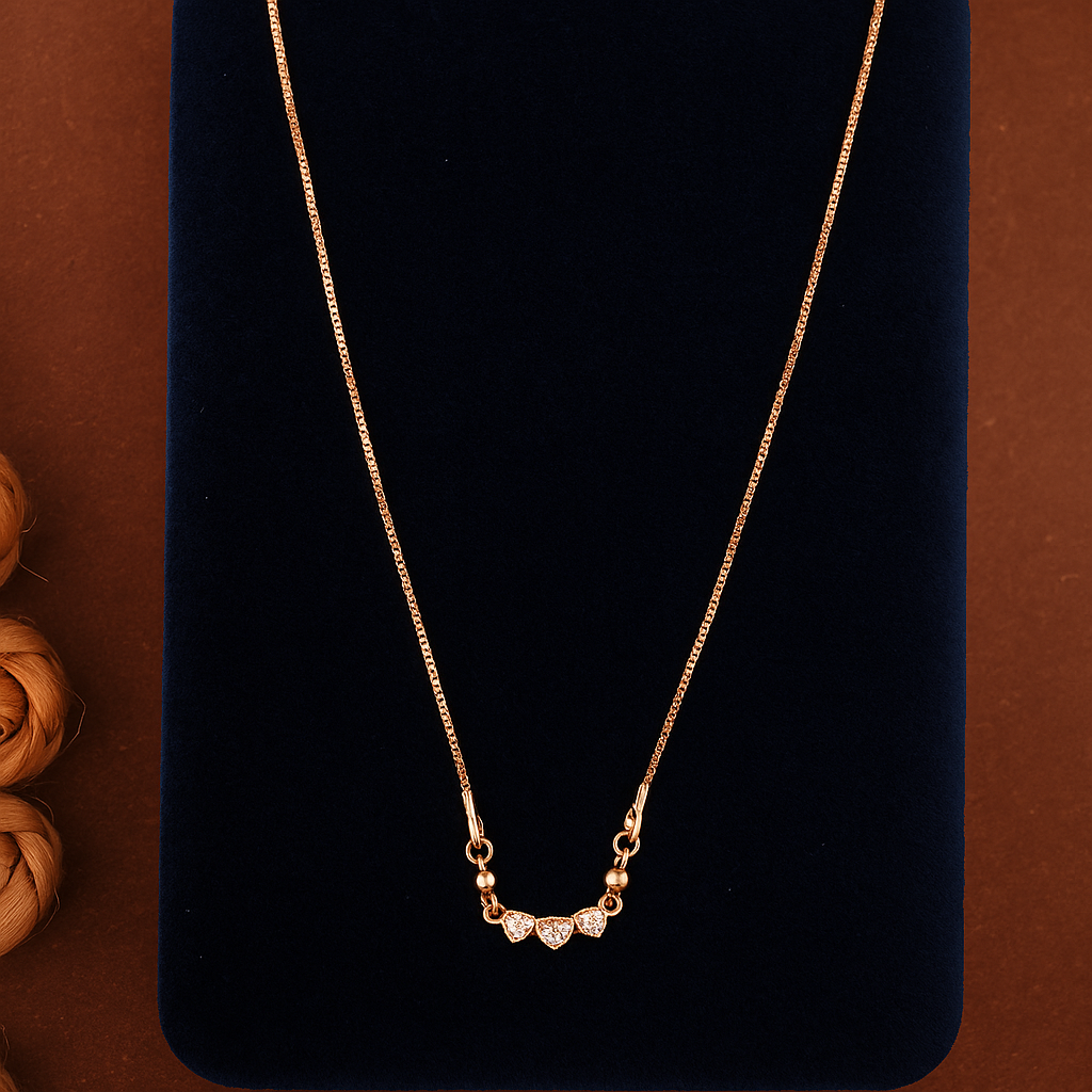 Triple Heart Crystal Chain Pendant