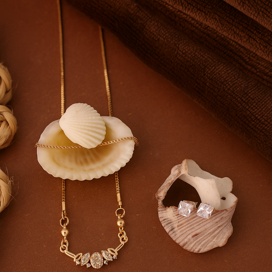 Leaf Cluster Crystal Chain Pendant