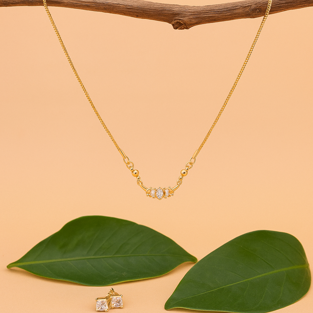 Leaf Cluster Crystal Chain Pendant