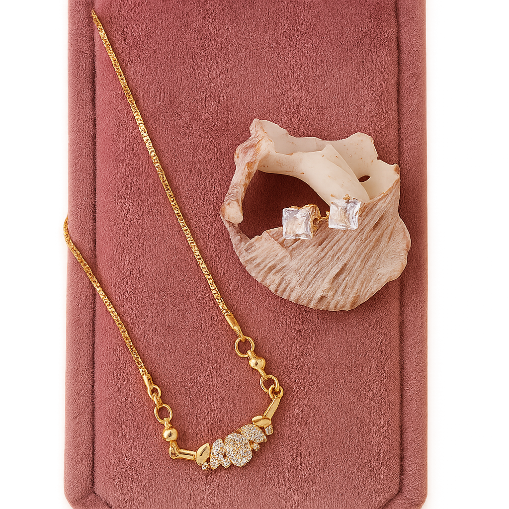 Leaf Cluster Crystal Chain Pendant