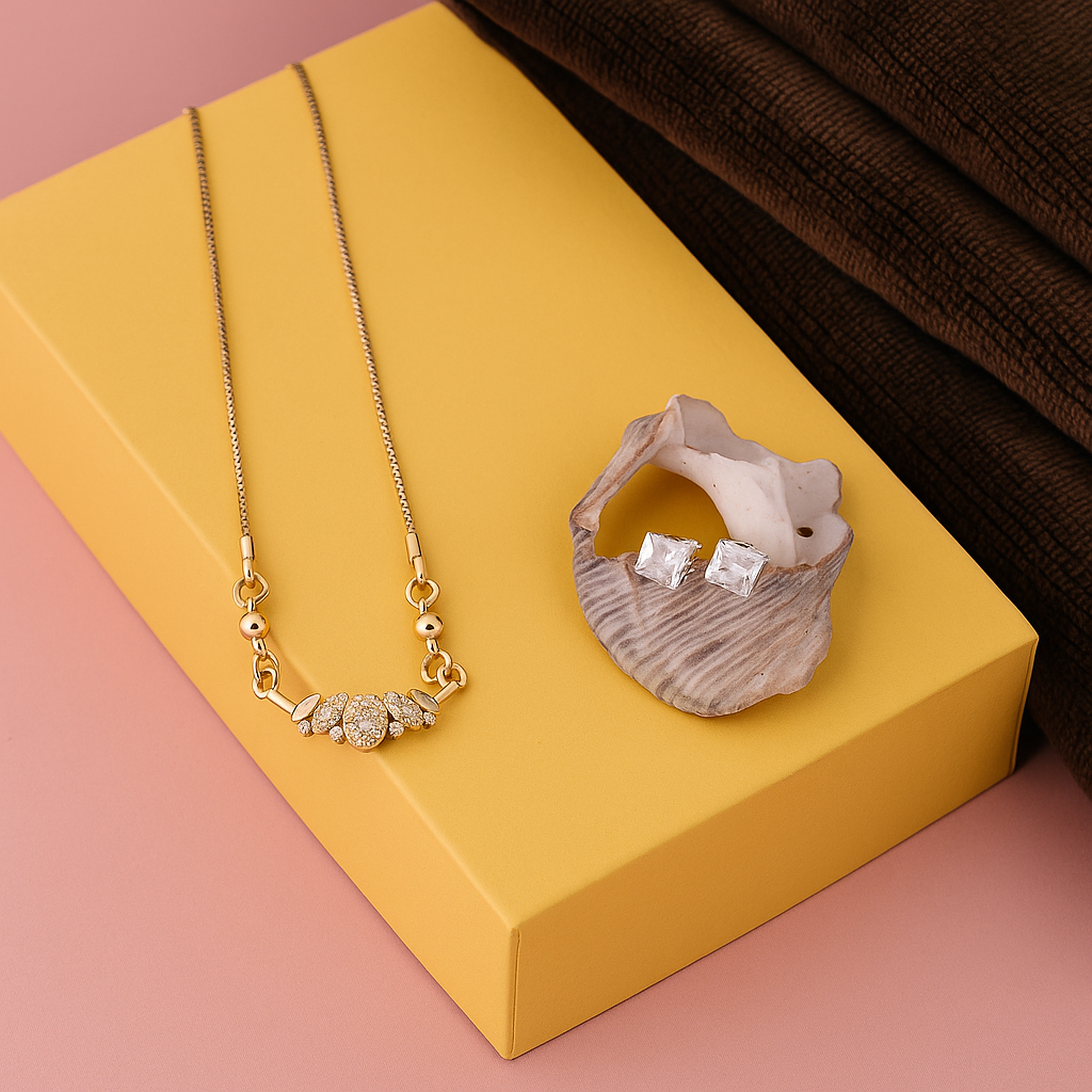 Leaf Cluster Crystal Chain Pendant