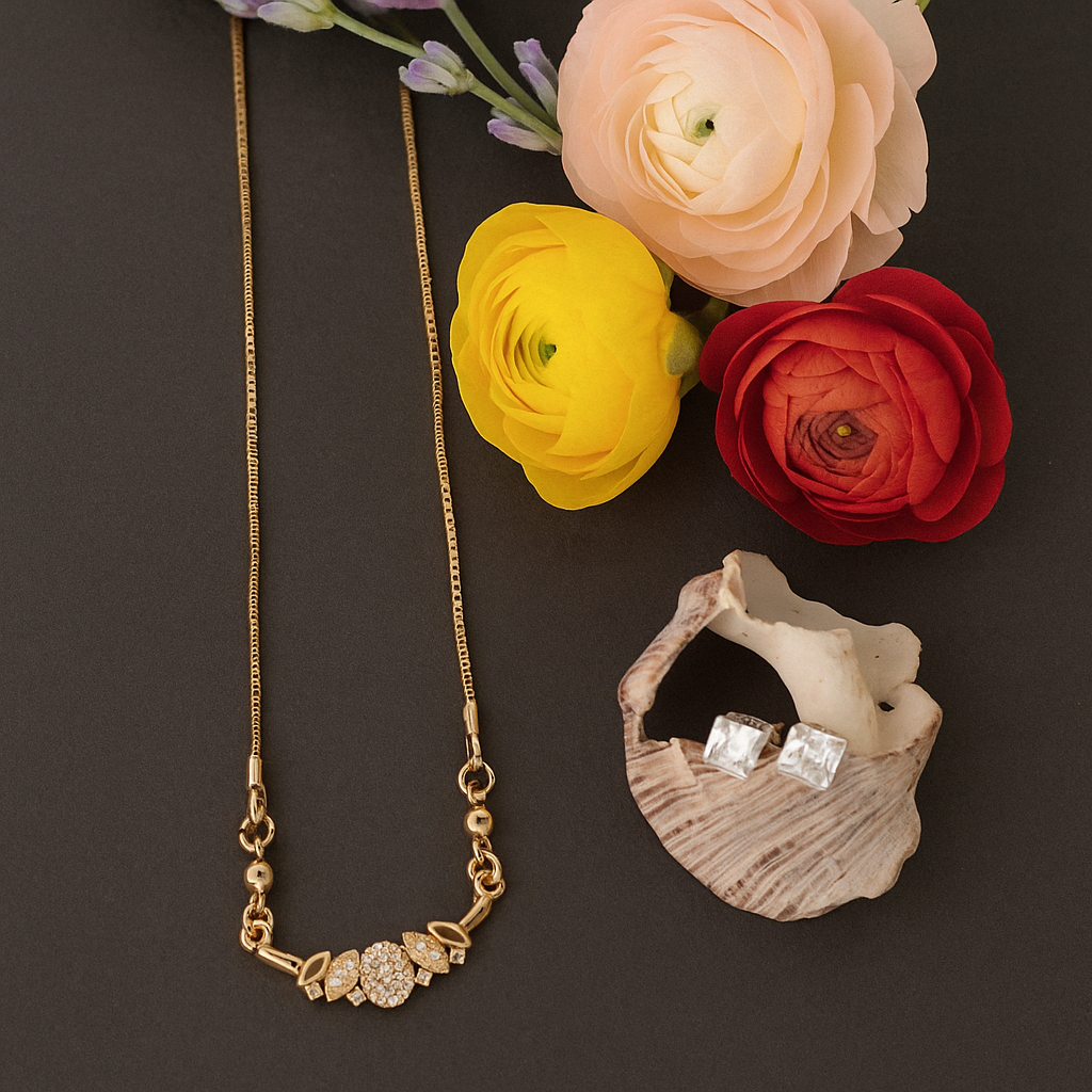 Leaf Cluster Crystal Chain Pendant