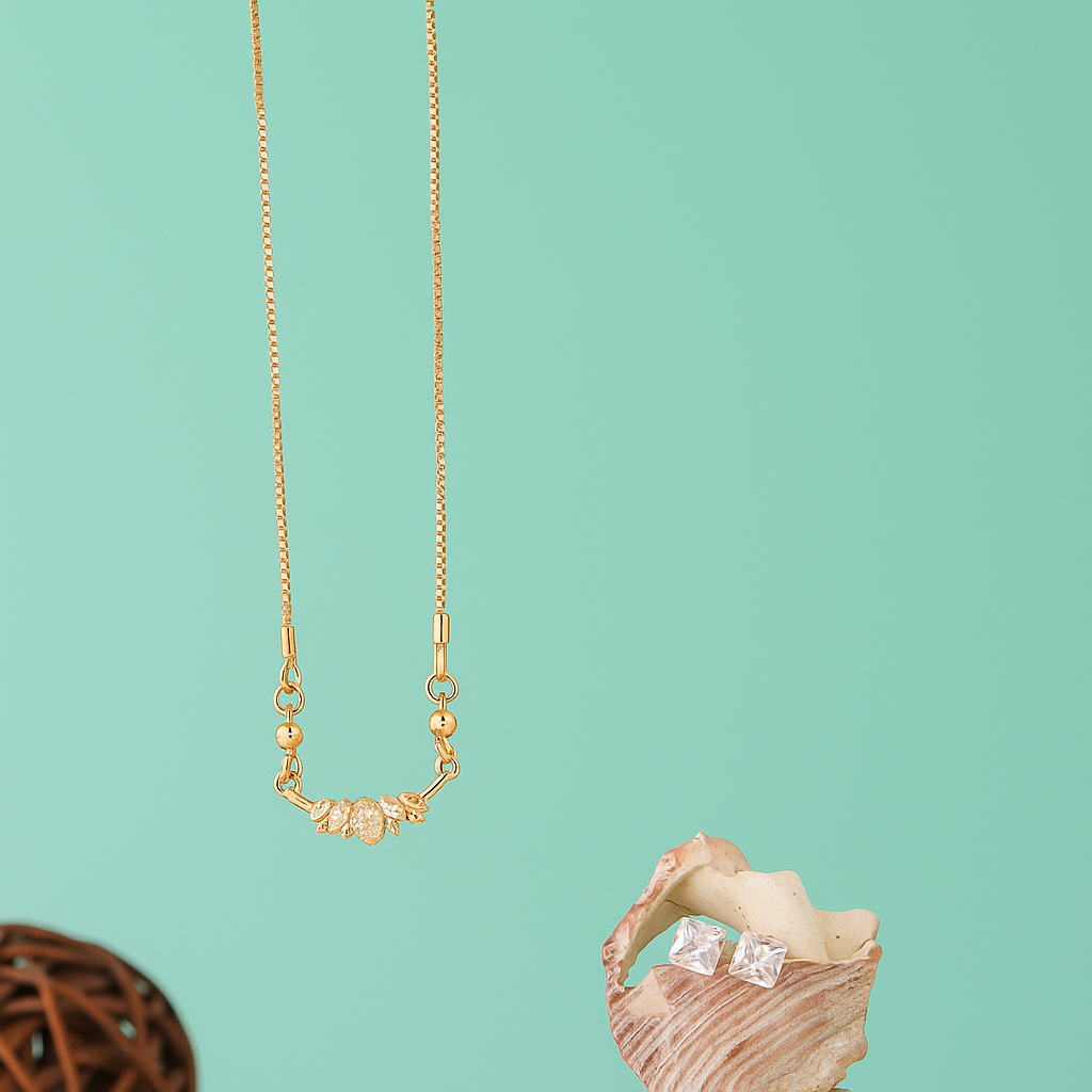 Leaf Cluster Crystal Chain Pendant