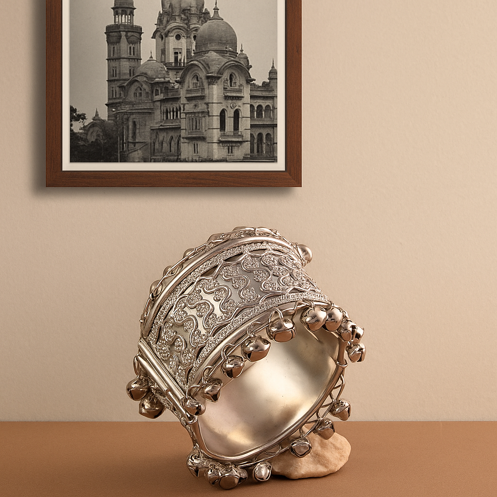 Oxidised Silver Kada – Statement Ethnic Bangle for Women