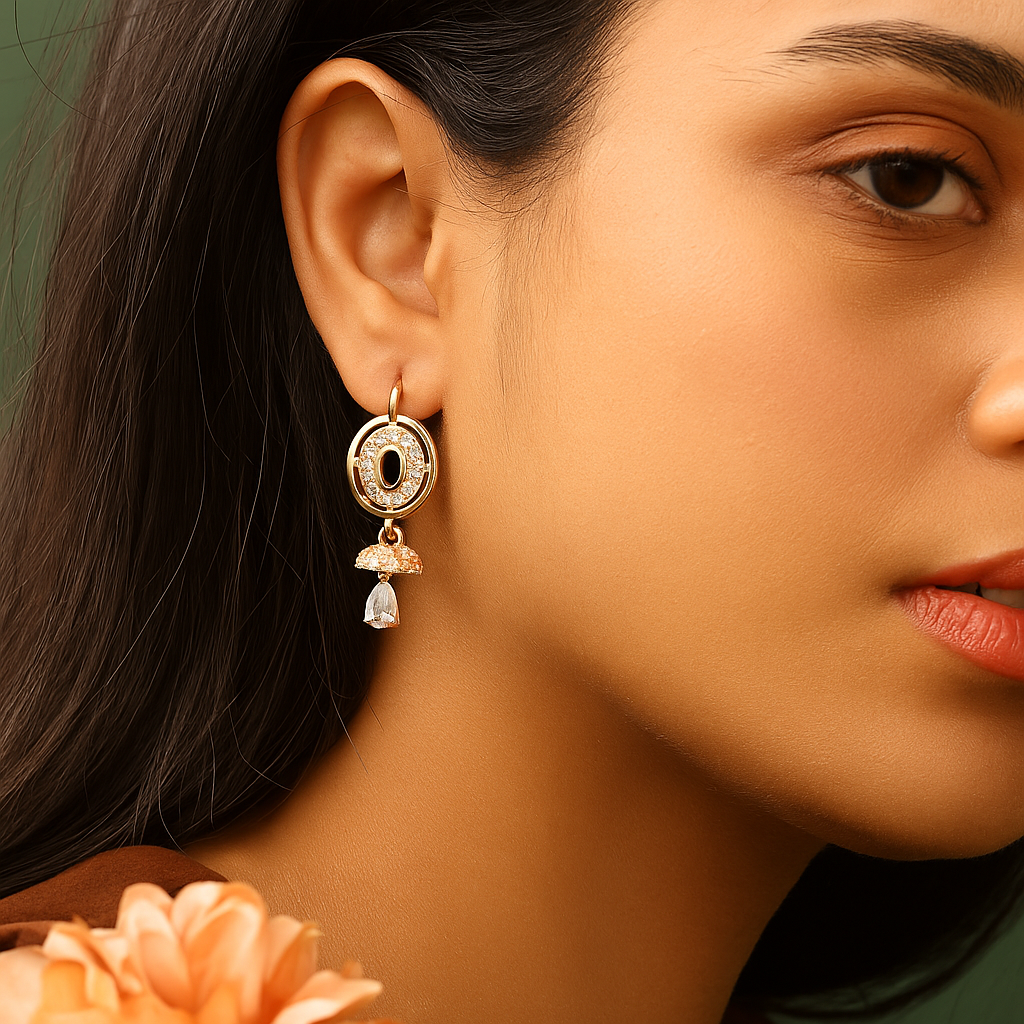 Black Stone Drop Earrings