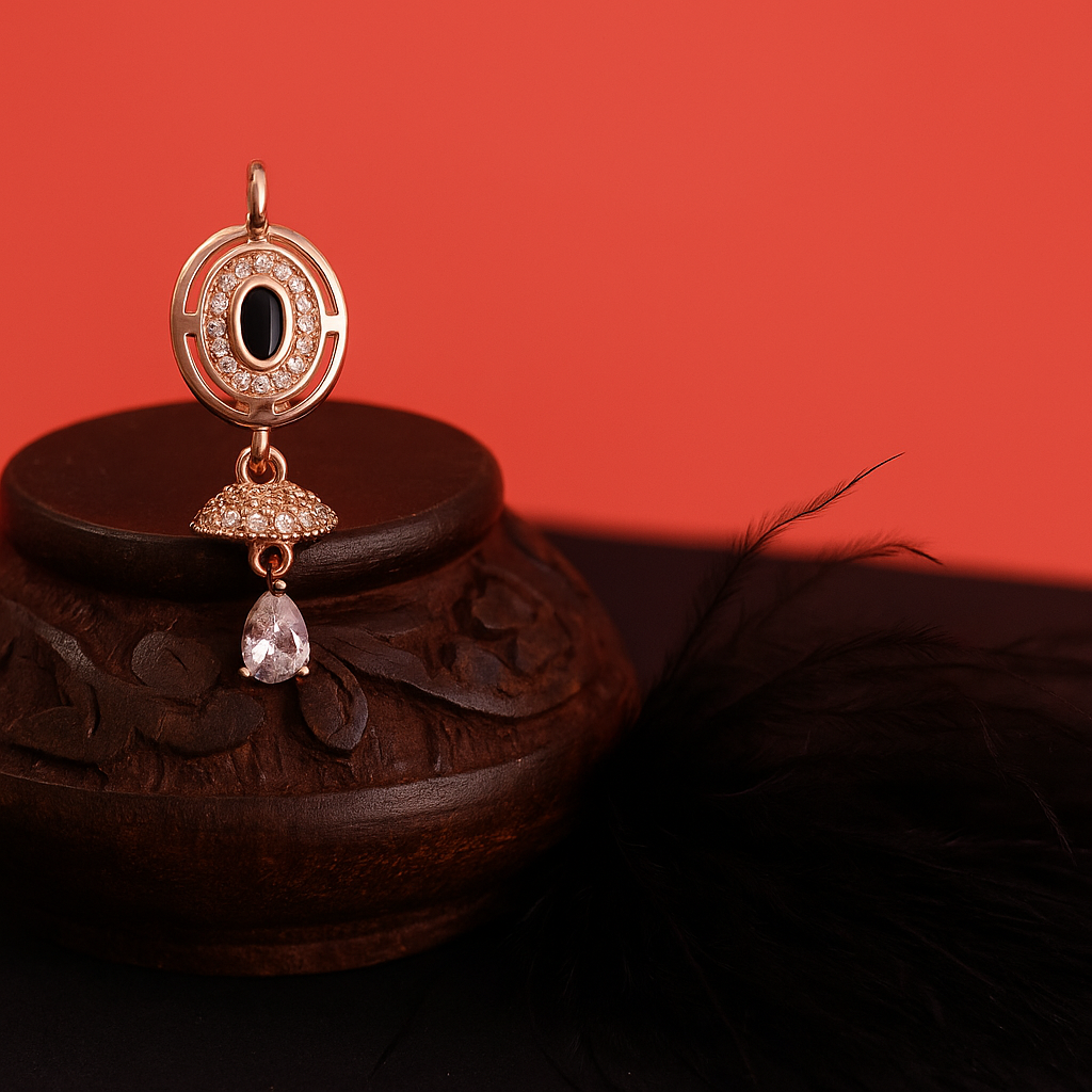 Black Stone Drop Earrings