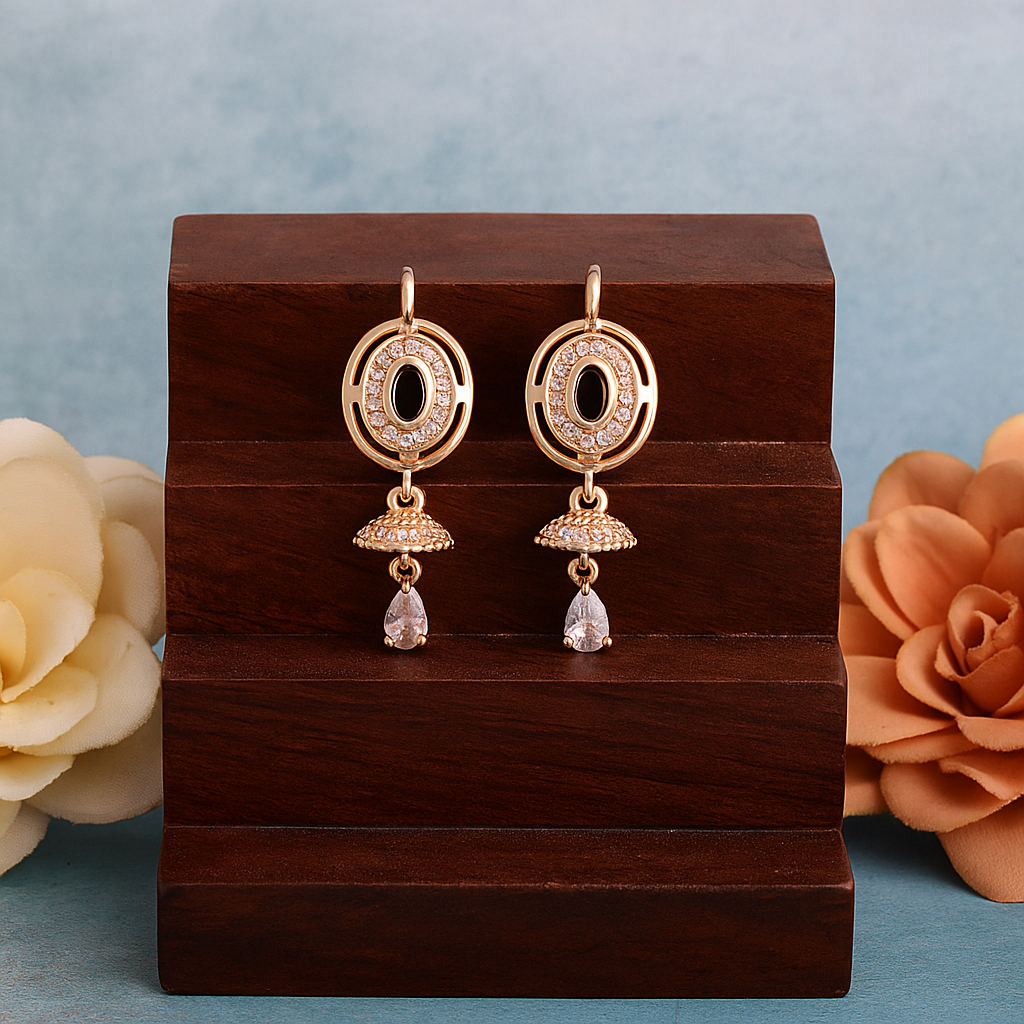 Black Stone Drop Earrings