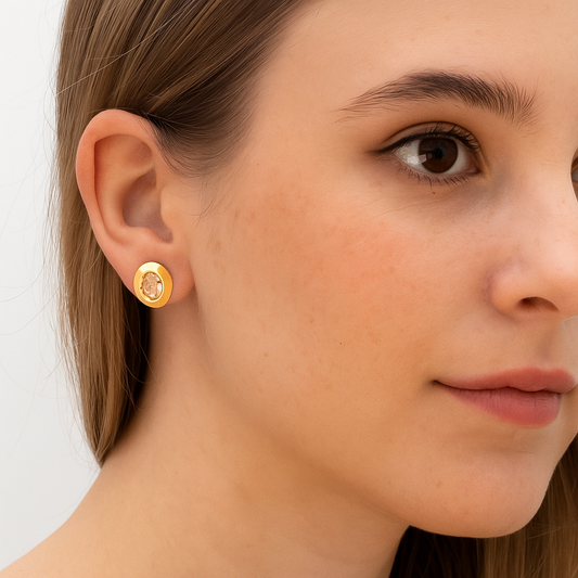 Oval Shaped Diamond Earrings