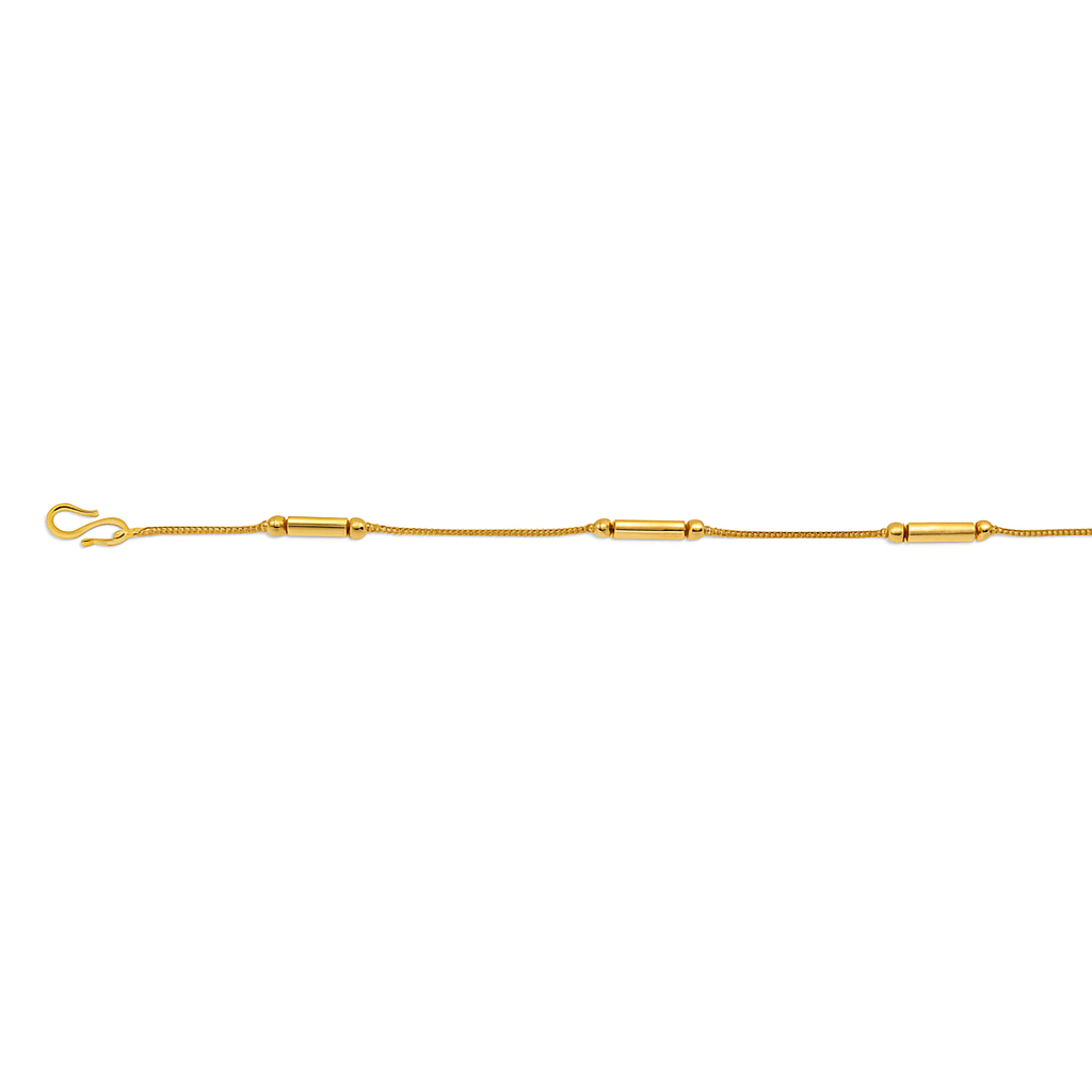 Classic Cylindrical Bead Gold Chain