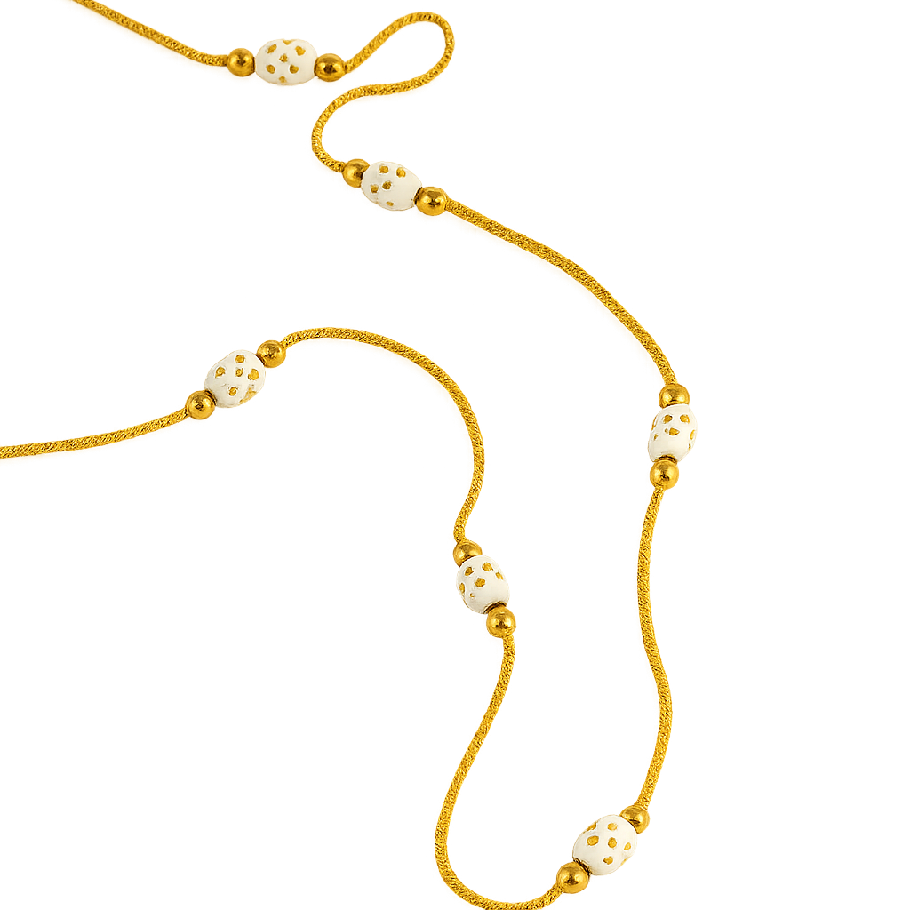 White Beaded Elegant Chain Necklace