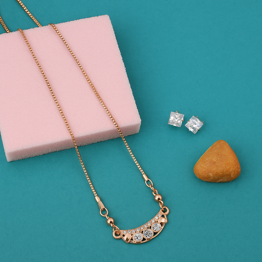 Gold Plated Crystal Stone Chain Pendant