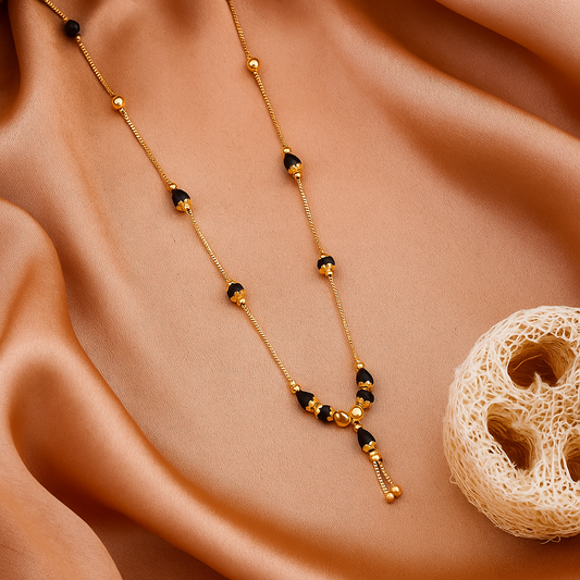 Tear-Drop Black Bead Mangalsutra