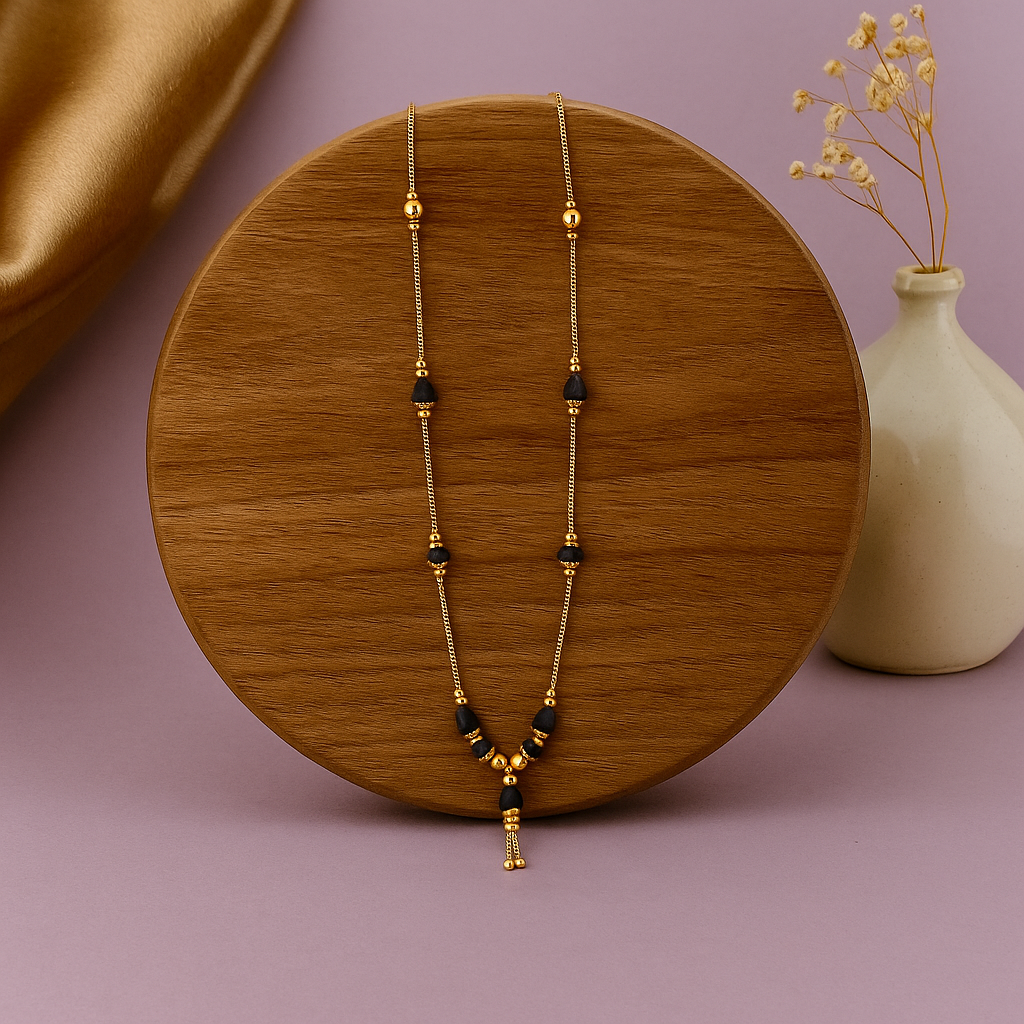 Tear-Drop Black Bead Mangalsutra