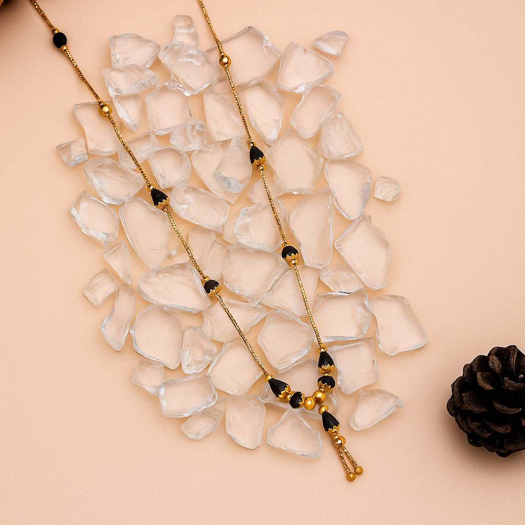 Tear-Drop Black Bead Mangalsutra