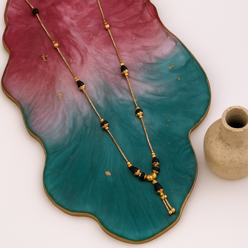 Tear-Drop Black Bead Mangalsutra