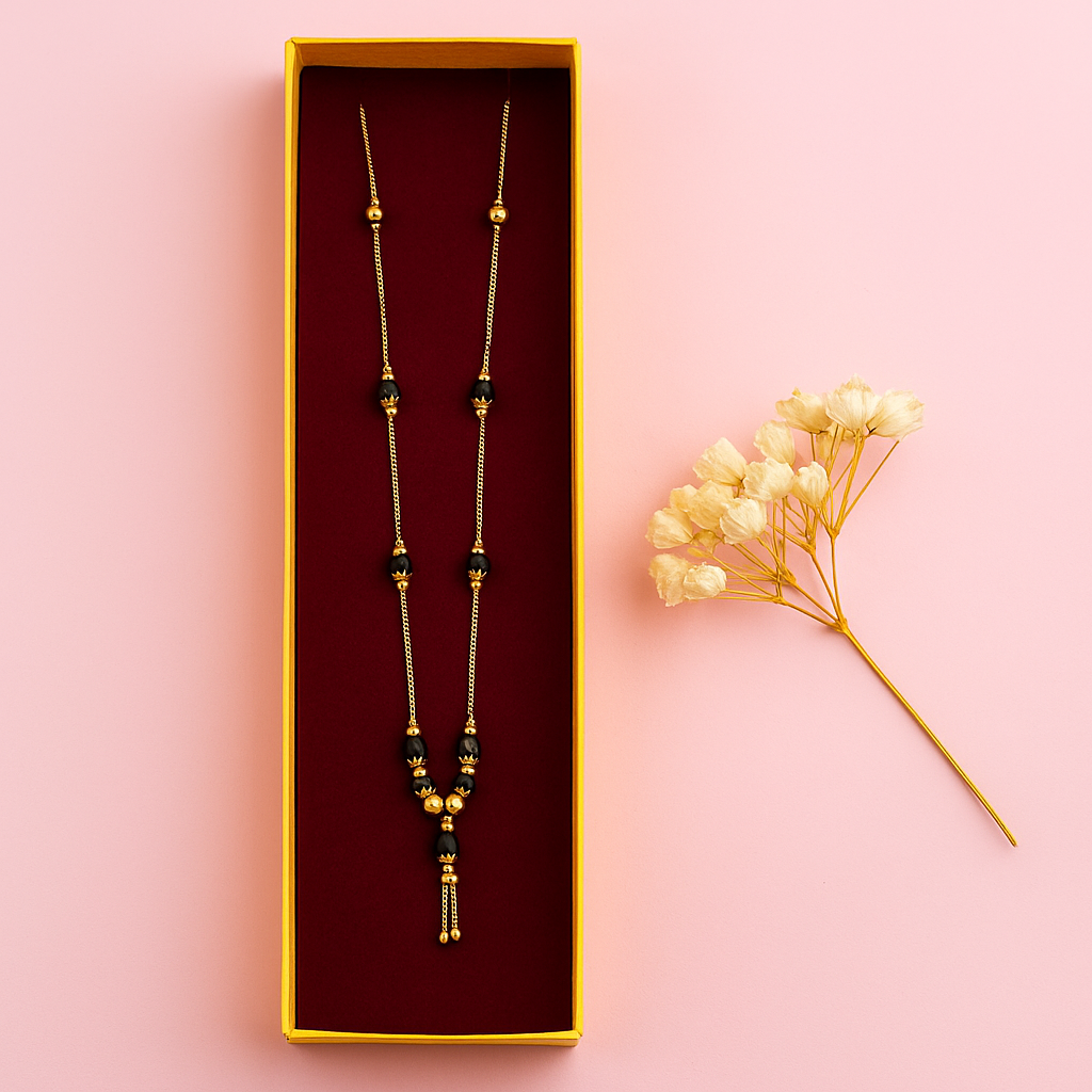 Tear-Drop Black Bead Mangalsutra