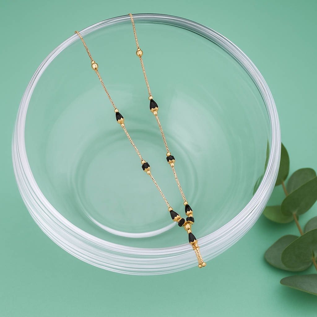 Tear-Drop Black Bead Mangalsutra