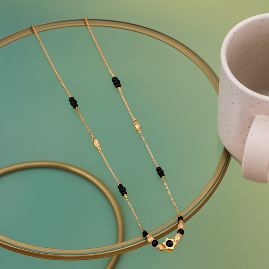 Hexagon Black Bead Mangalsutra
