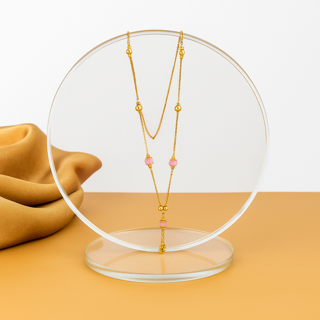 Elegant Pink Bead Mangalsutra