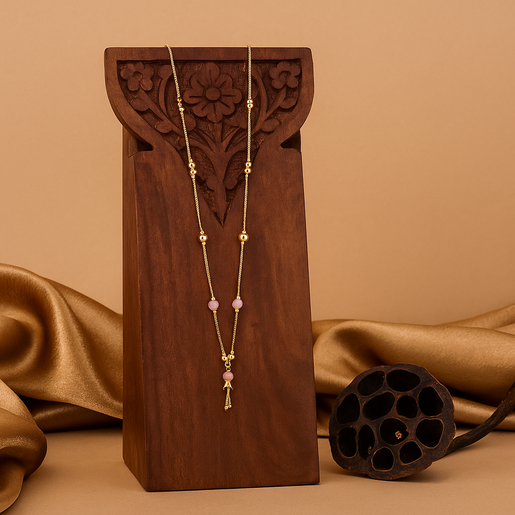 Elegant Pink Bead Mangalsutra