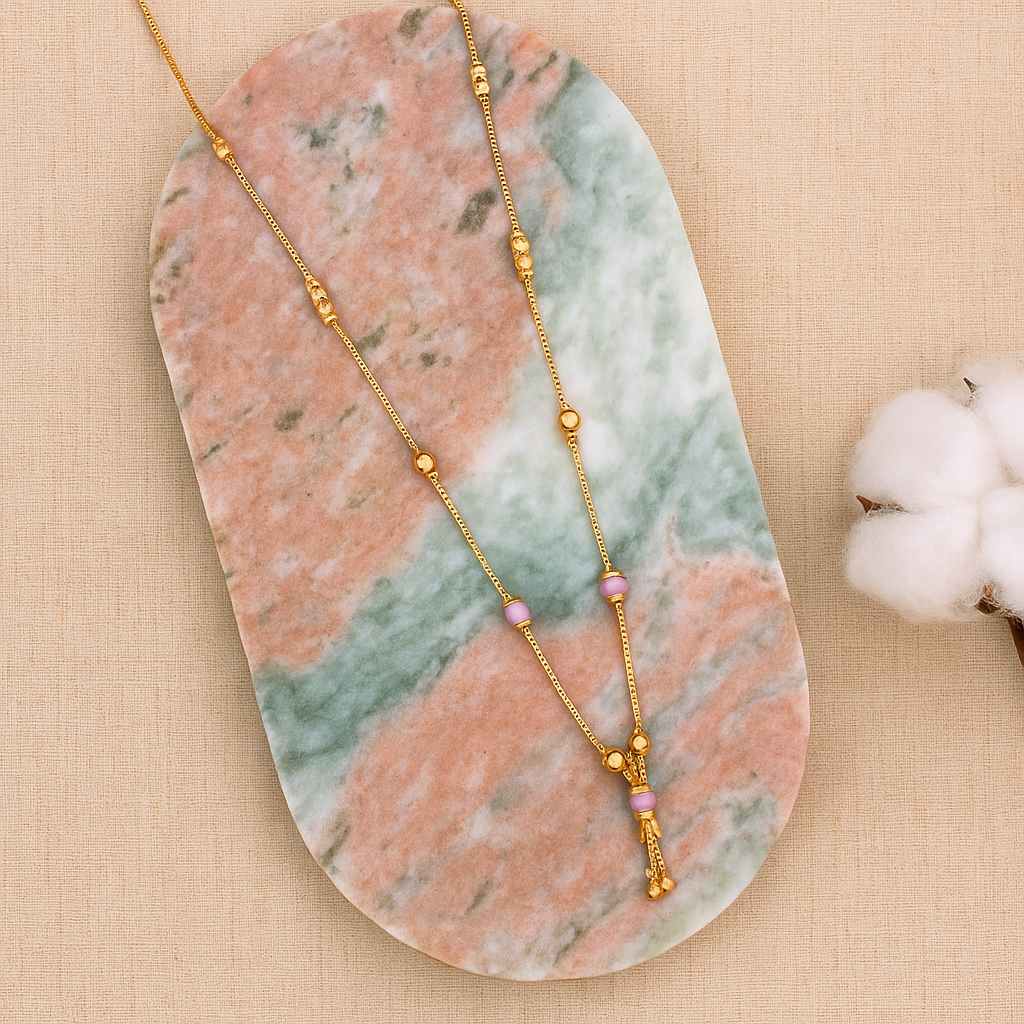 Elegant Pink Bead Mangalsutra